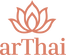 Logo of 'arThai' with a stylized lotus flower design on a white background